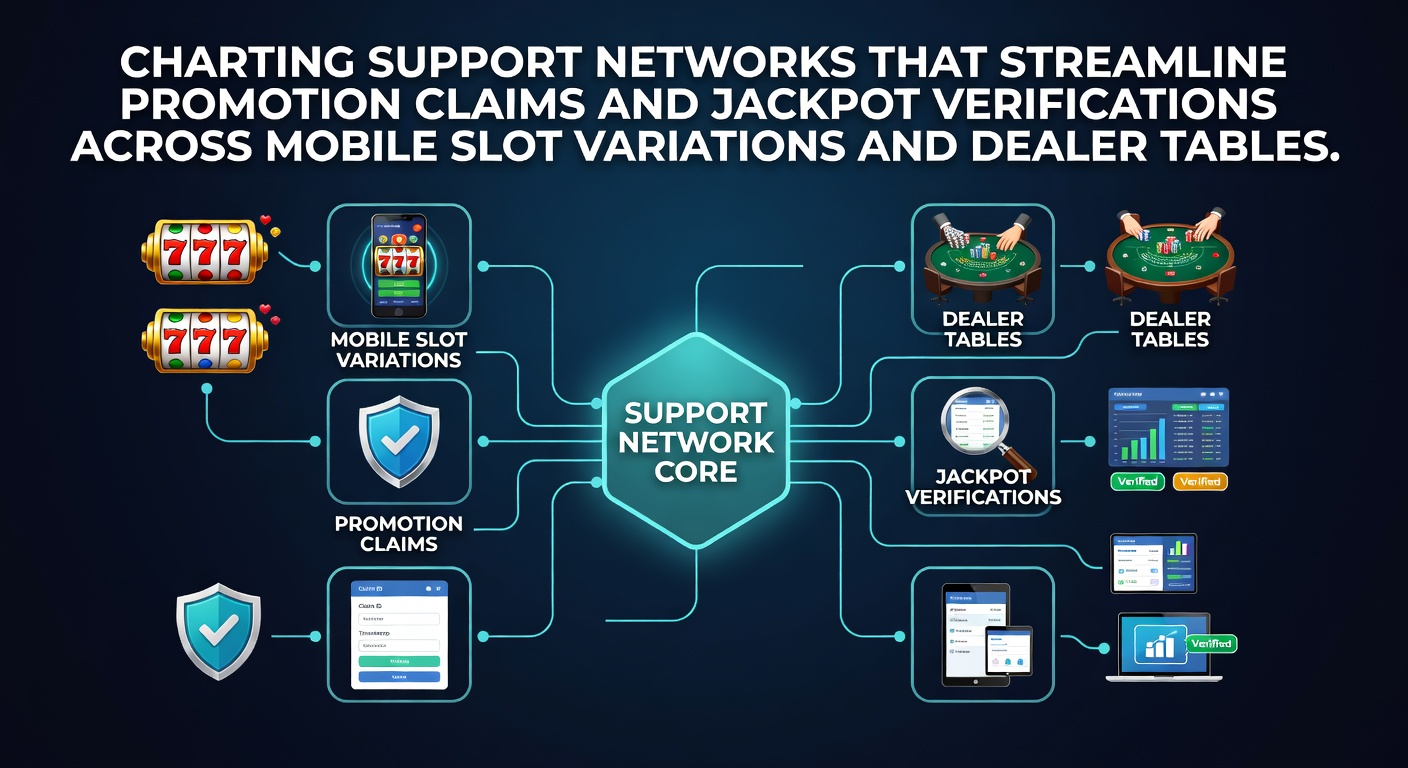 Diagram illustrating interconnected support systems linking mobile slot promotions with live dealer table verifications