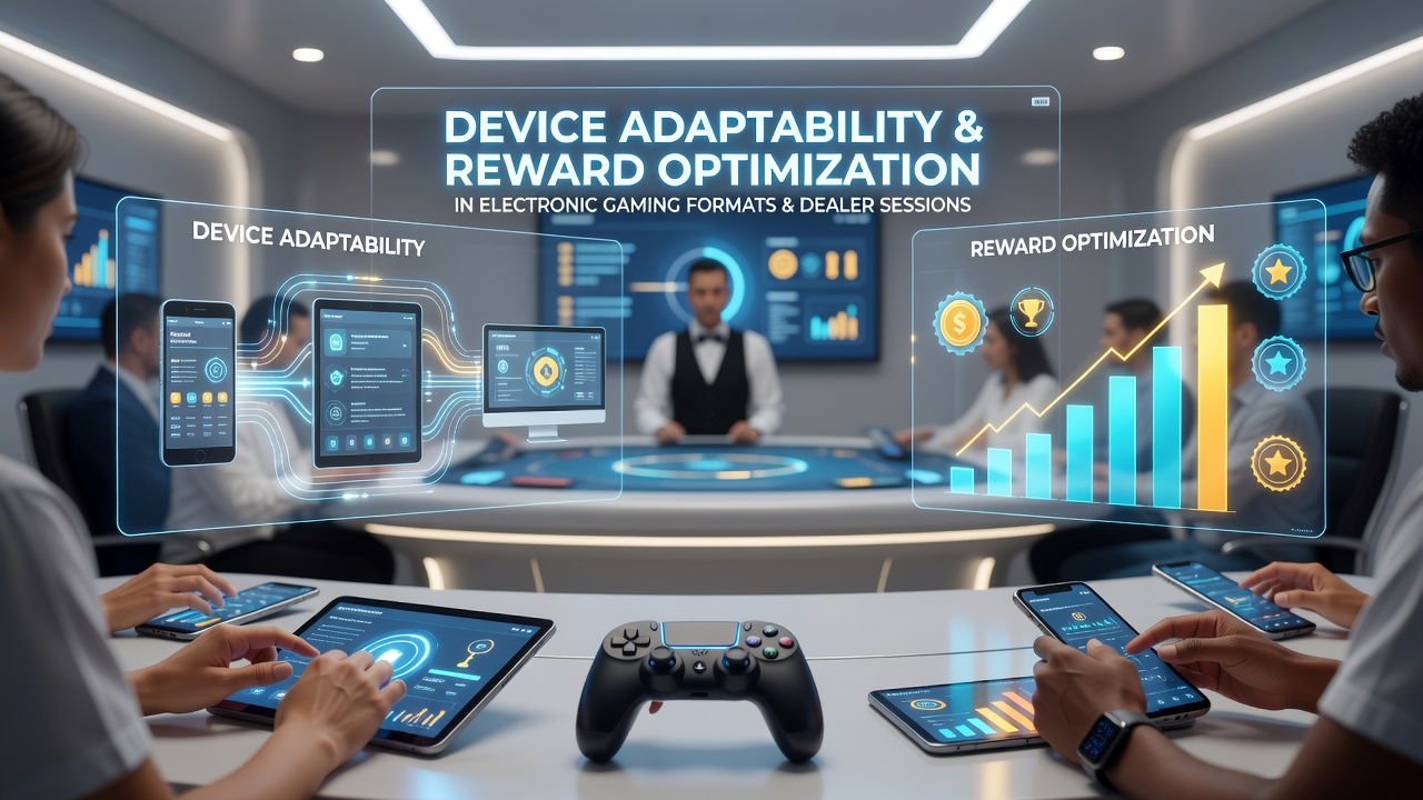 Electronic gaming interface adapting across mobile and desktop devices during live dealer sessions
