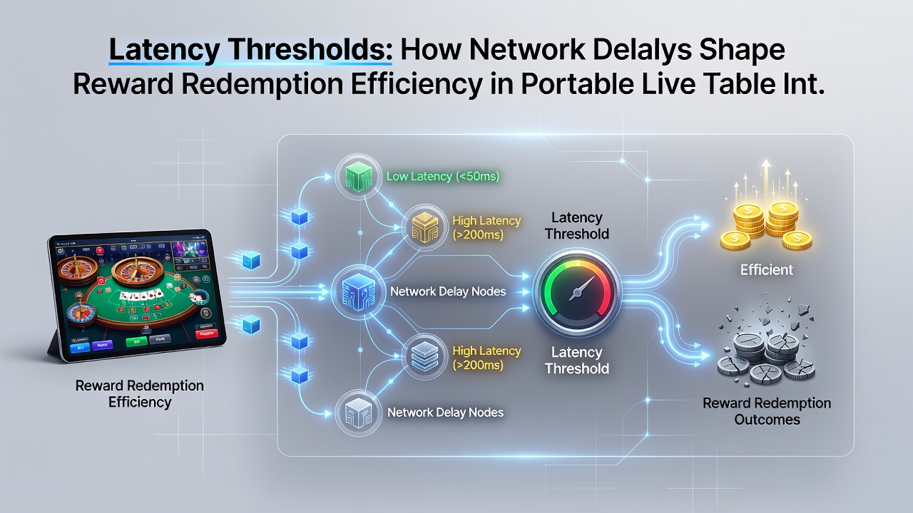 Network signal strength visualization on a tablet displaying live blackjack table with reward redemption panel