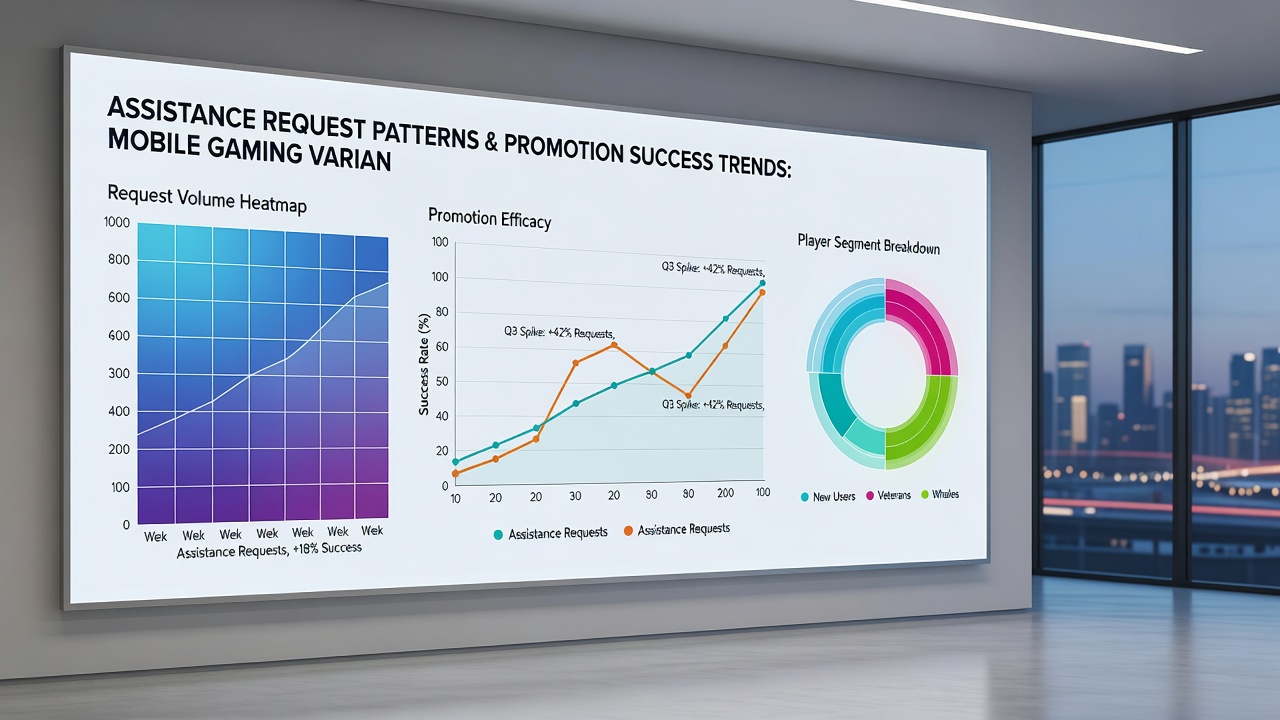 Support ticket trends mapped against promotion redemption data for various mobile game formats