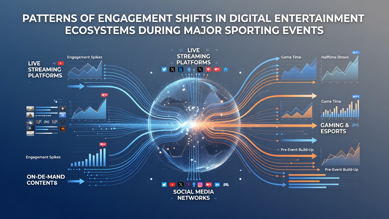 Digital entertainment platforms showing engagement metrics during live sports broadcasts