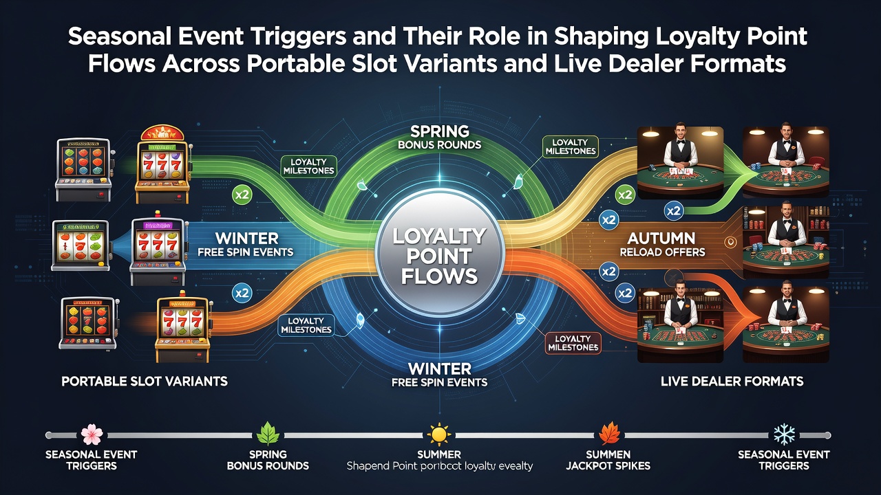 Seasonal event triggers influencing loyalty point accumulation in mobile slot games and live dealer sessions