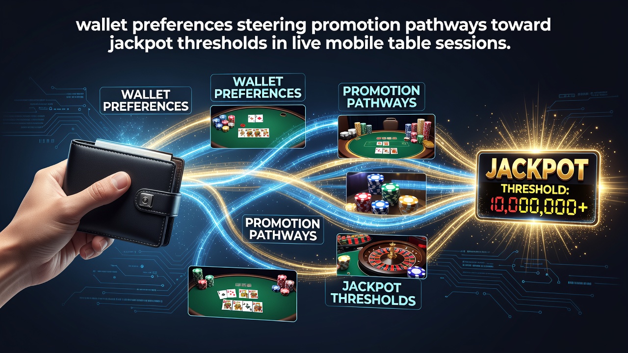 Mobile live table game interface showing digital wallet integration and jackpot progress indicators