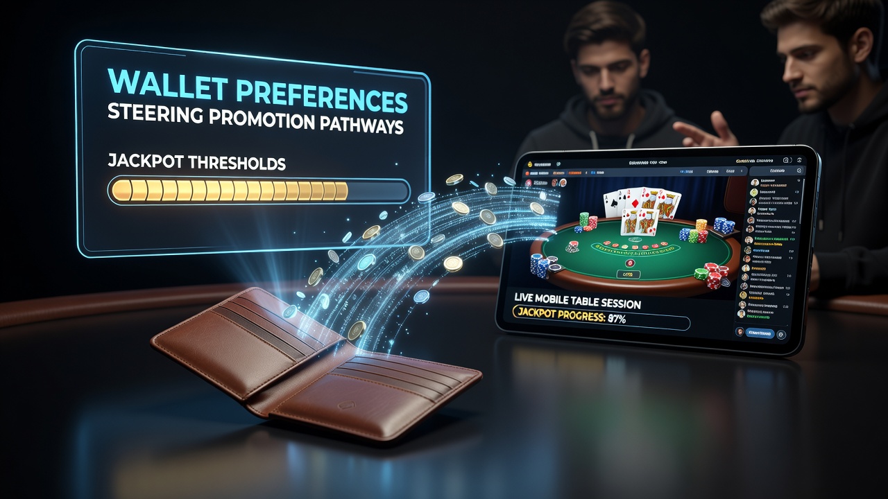 Close-up view of mobile screen displaying live dealer table with wallet balance and promotion progress tracker